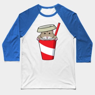 Hamster with Drink Baseball T-Shirt